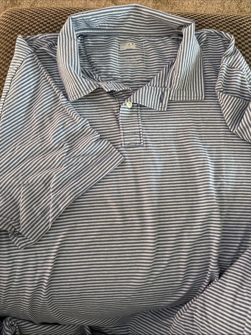 American Eagle Outfitters Men’s Blue & White Striped Polo